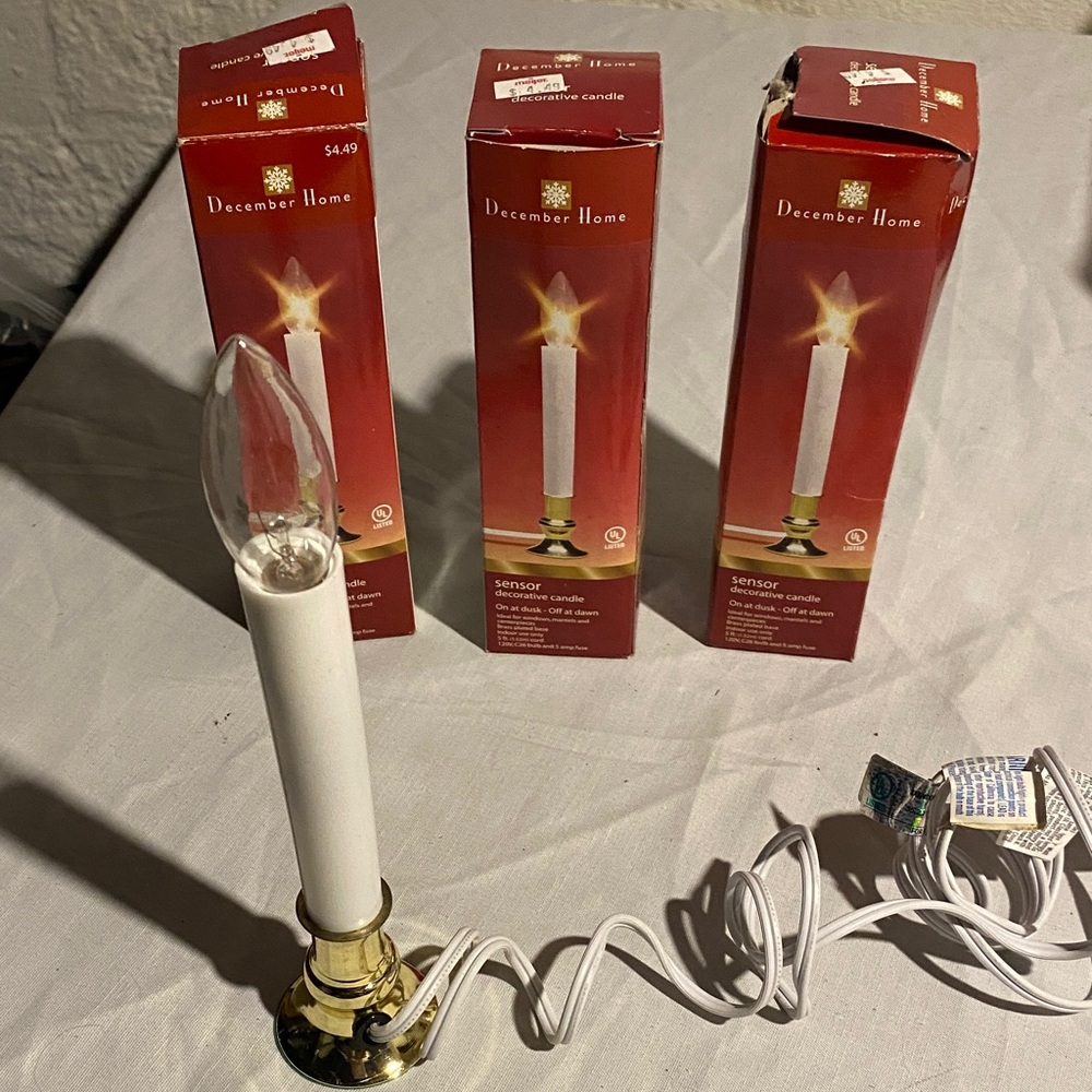 December Home Electric Candle Set of 3